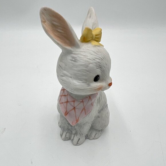 Homeco Bunny Rabbit Figurine, Anthropomorphic Bunny, Porcelain Figurine, Easter, - Picture 2 of 5